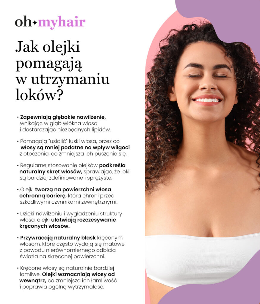 Infografika: Jak olejki pomagają w utrzymaniu loków?
