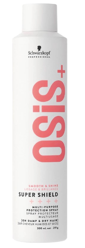 Biały spray do włosów Schwarzkopf Osis+ stoi pionowo na neutralnym białym tle.