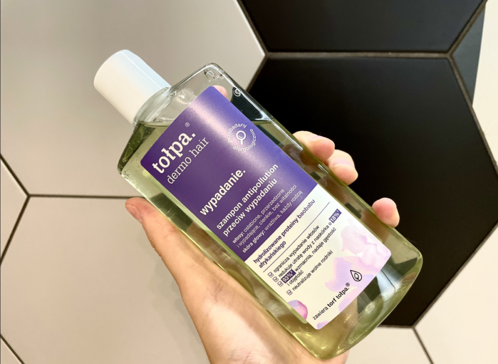 Butelka szamponu Tołpa wypadanie antipollution przeciw wypadaniu