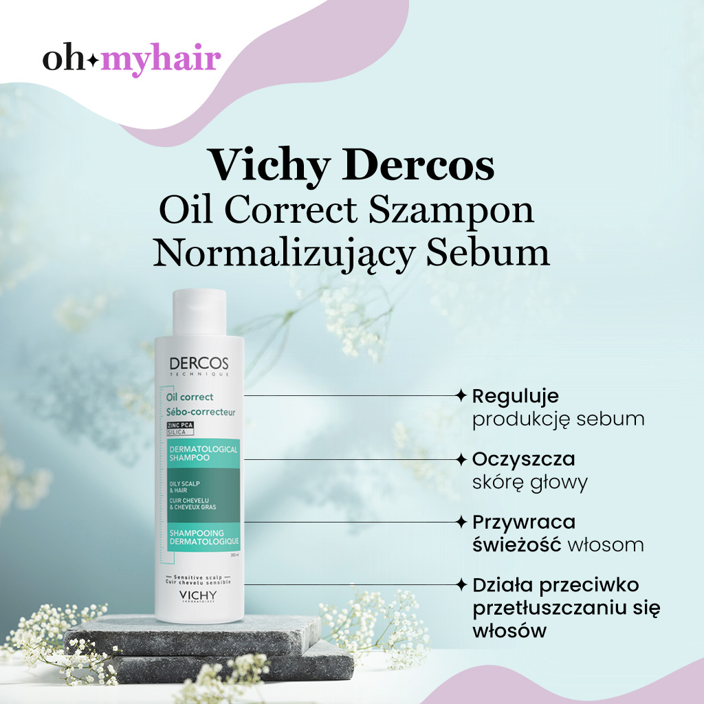 Infografika Szampon VICHY Dercos Oil Correct