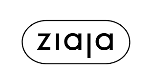 Logo "ziaja" umieszczone centralnie w czarnej owalnej ramce na czystym białym tle.