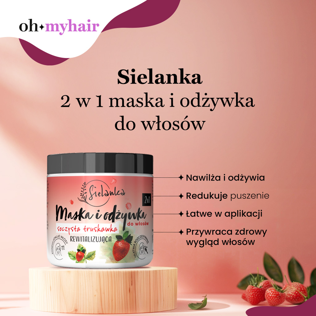 Sielanka 2 w 1 maska i odżywka do włosów - rewitalizująca - infografika