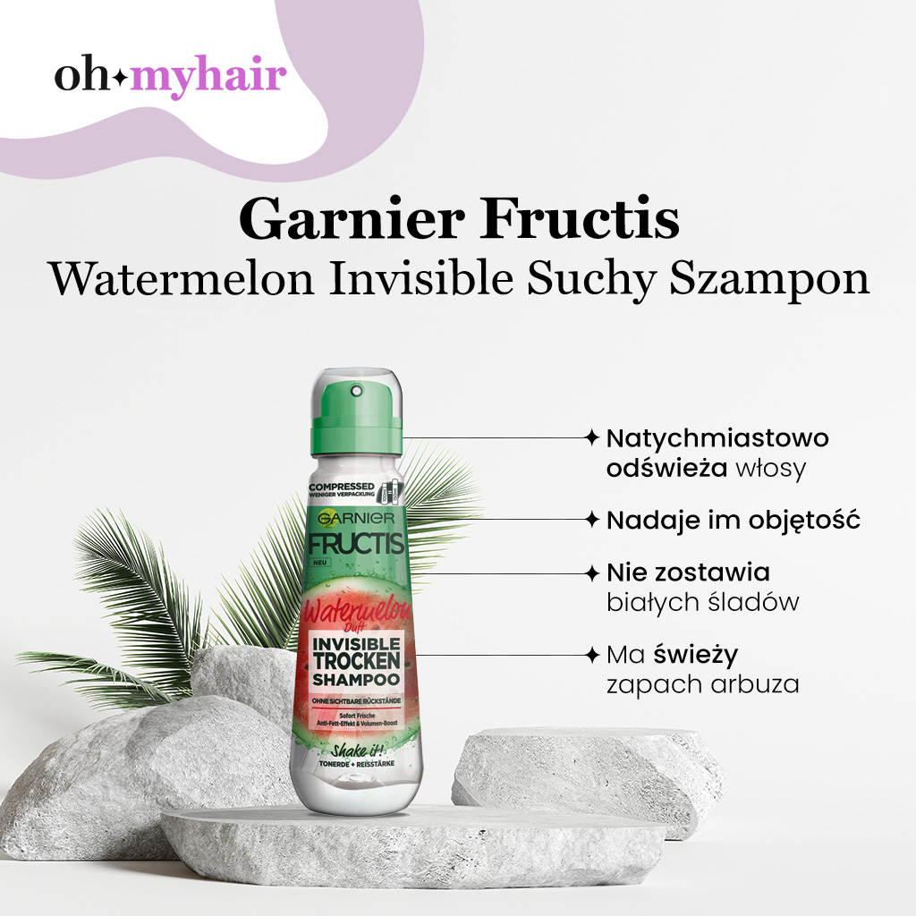 Infografika Garnier Fructis Watermelon Invisible suchy szampon