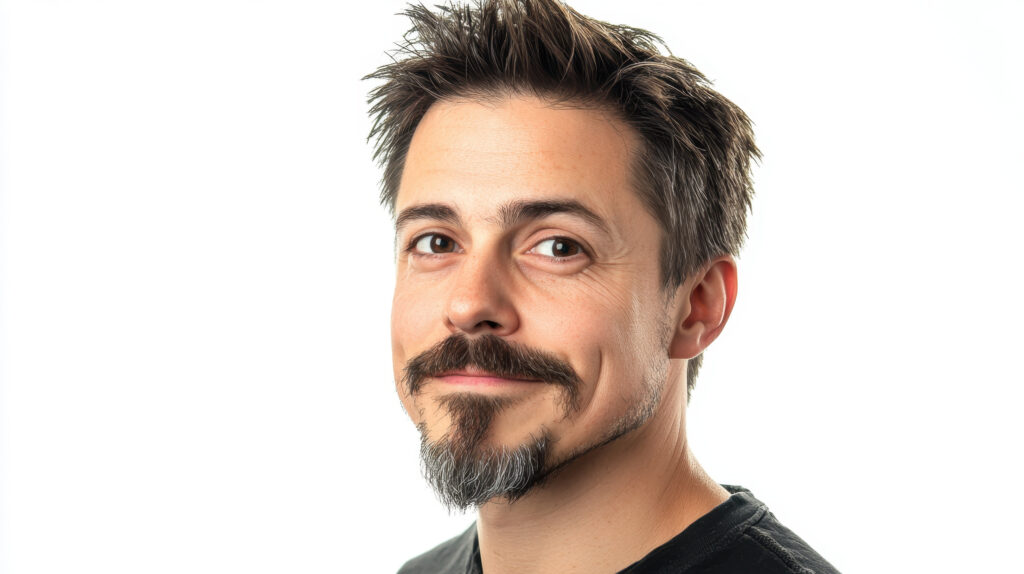 Mężczyzna z zarostem w stylu Van Dyke Beard