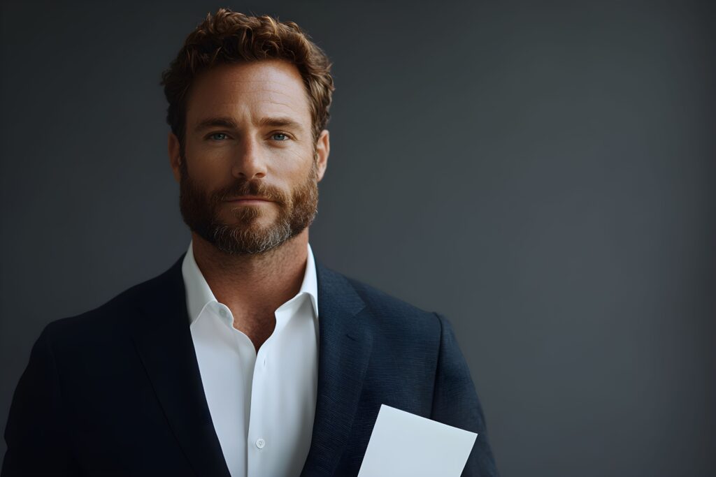 Mężczyzna z zarostem w stylu Effortlessly Groomed