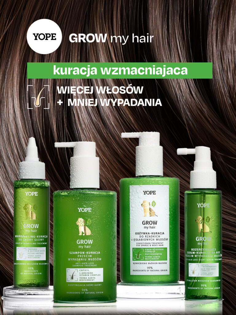 Zestaw kosmetyków YOPE Grow my Hair Źródło: https://yope.me/zestaw-grow-my-hair