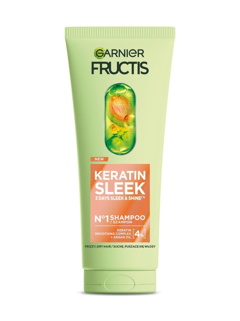 Szampon Wygładzający Keratin Sleek Garnier Fructis